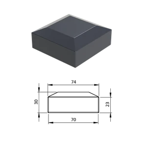 Vonkajšia krytka 70 x 70 mm, plastová PE - slide 0