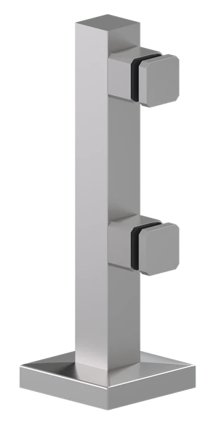 Nerezový stĺpik na sklo s dvomi svorkami ø 40 mm - slide 0