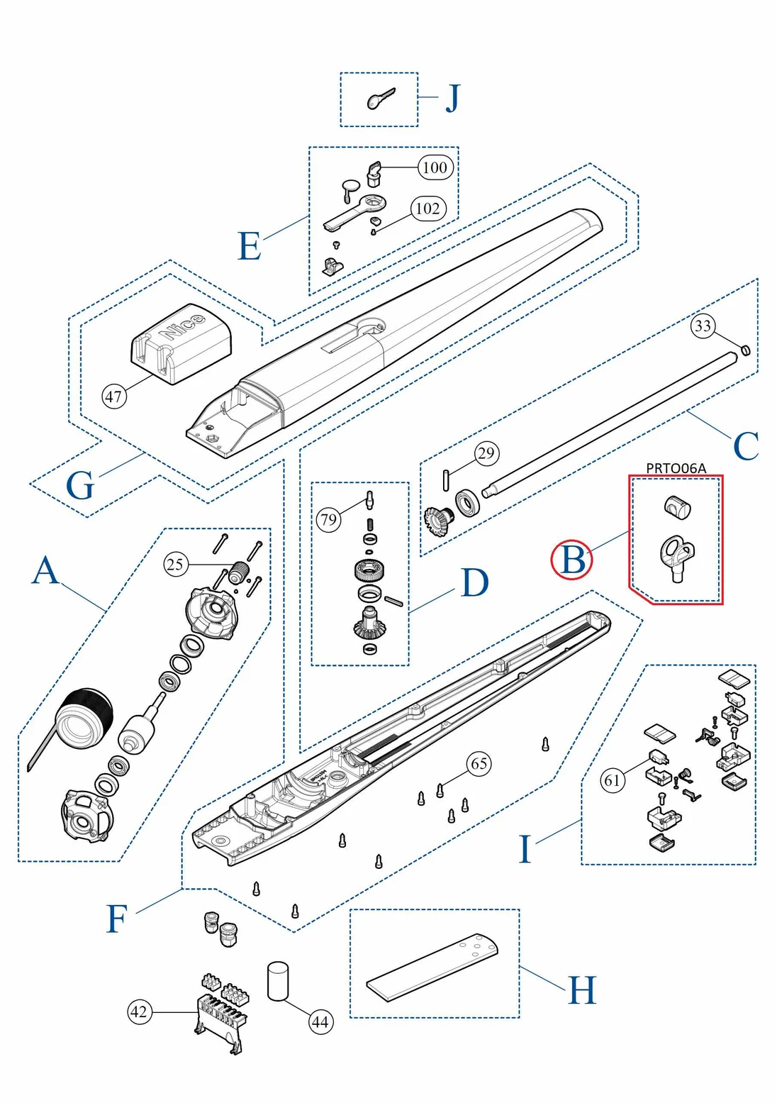 PRTO06A kit matice hriadele pre TO4015/5015/TO5016
