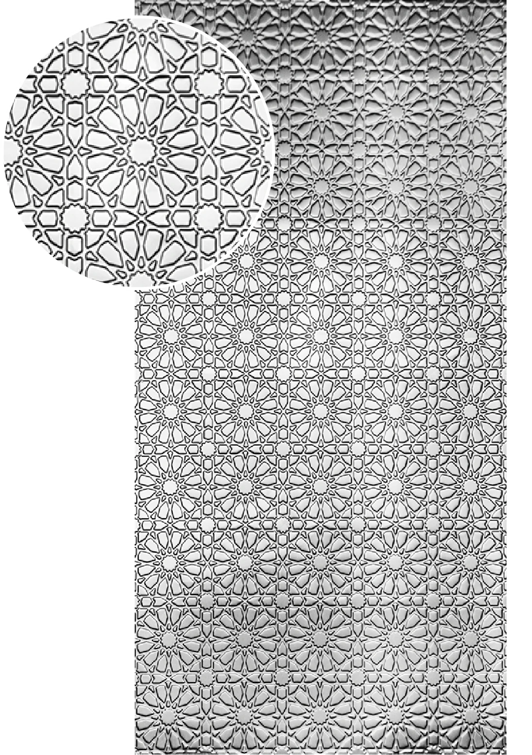 Plech pozinkovaný, 2000 x 1000 x 1,2 mm, 3D vzor kvet