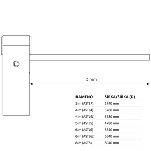 900ALT424K závora do 4 m so zabudovaným majákom - slide 2