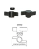 Plastová motýliková matica PA, ø 30 mm, otvor ø 5 mm, čierna