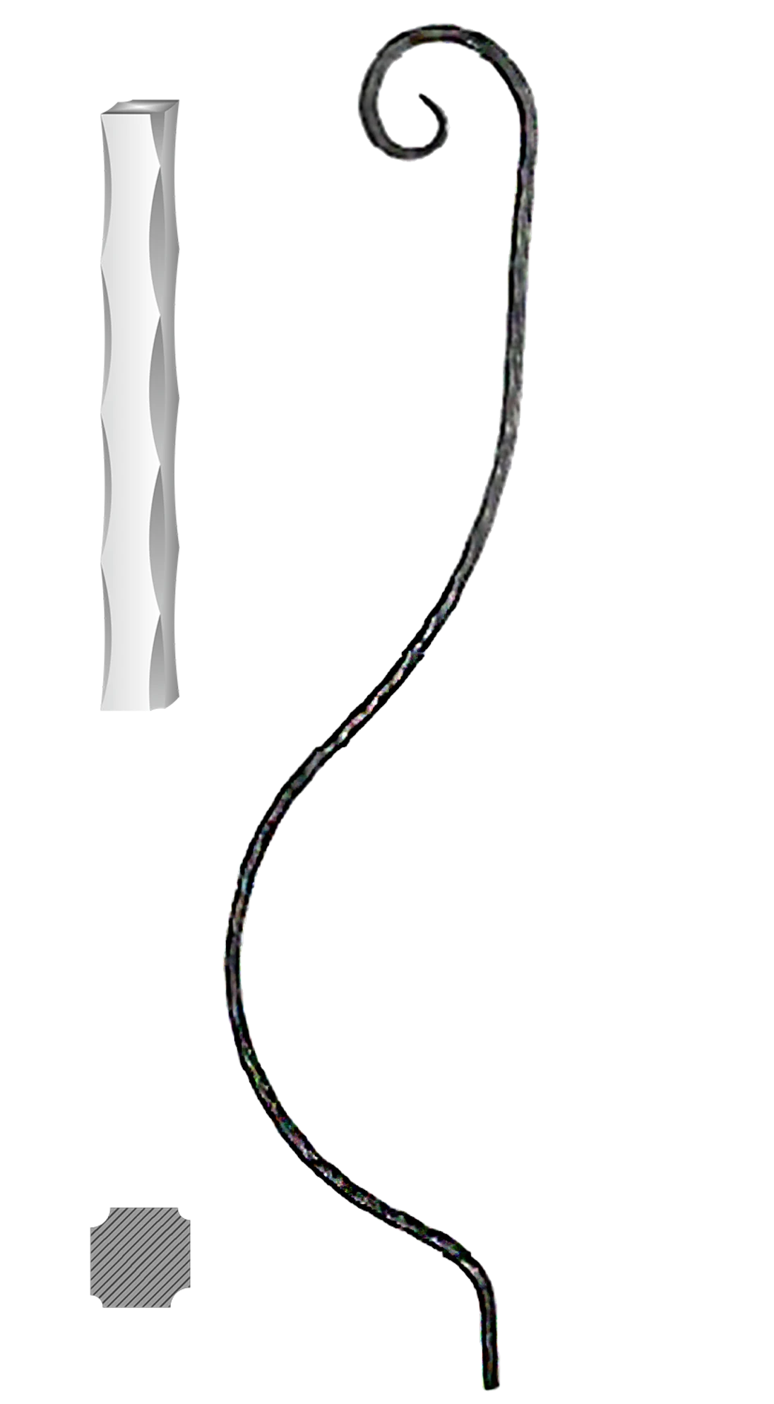 Tyč 12 x 12 mm, 1000 x 210 mm