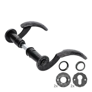 Kľučka, osadenie ø 19 mm, čierny zinok, vrátane rozety - slide 1