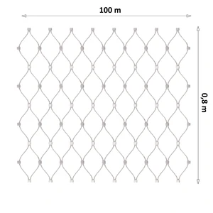 Lankova sieť, 0,8 x 100 m, oko 70 x 120 mm, ø 1,5 mm, AISI 316 - slide 0