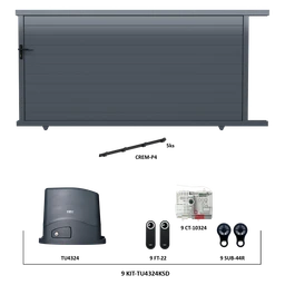 Posuvná hliníková brána 4000 x 1862 mm s pohonom TU4324KSD