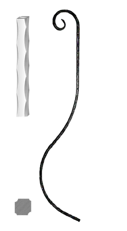 Tyč 12 x 12 mm, 1000 x 210 mm