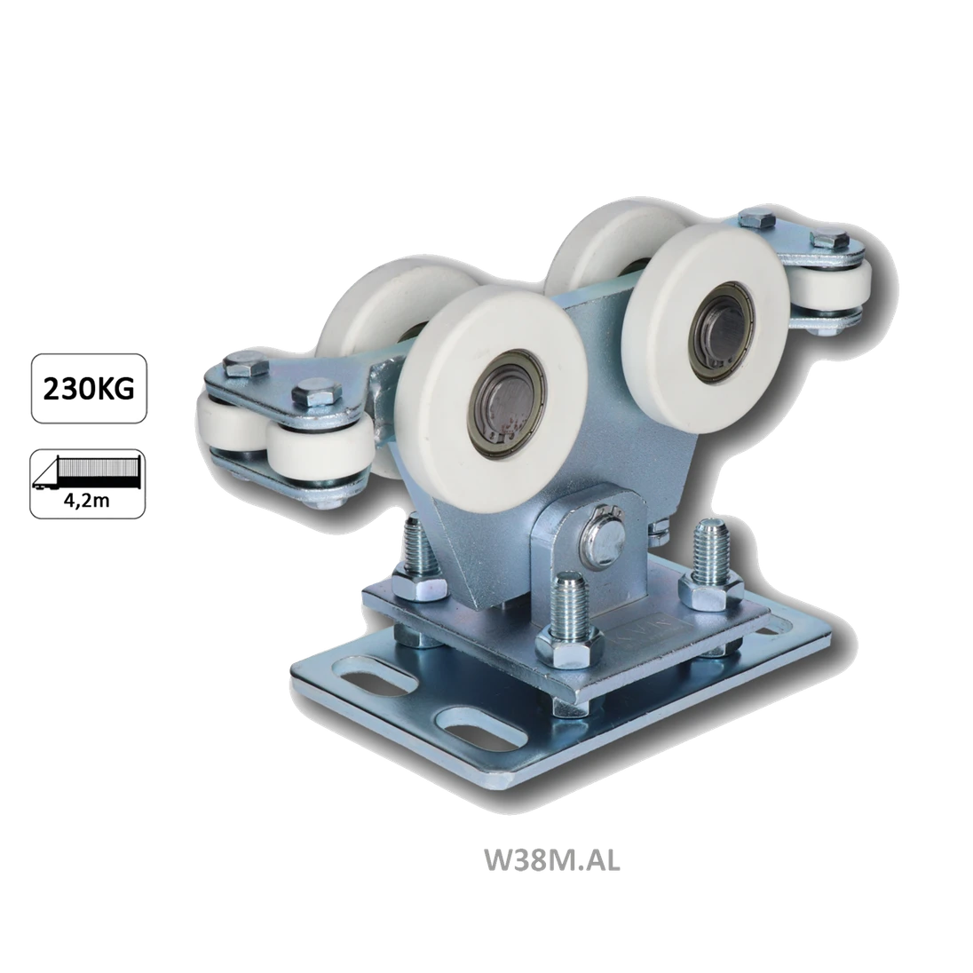 Vozík do 230 kg, nastaviteľný, profil 95 x 100 mm, pozink