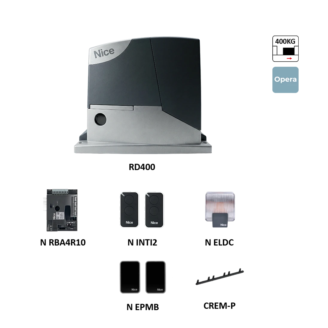RD400KCE+KH sada pre posuvnú bránu do 4,5 m/400 kg