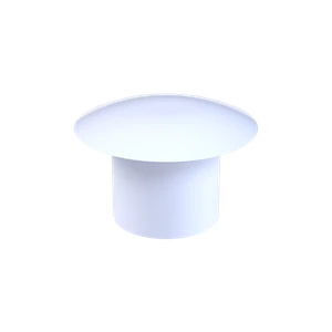 Vnútorná krytka guľatá ø 10 mm, otvor ø 6 mm, biela, plast - slide 1