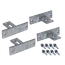 Set s držáky plotového pole, set obsahuje 4x držák (délka 100mm, šířka 30mm, výška 60mm, tloušťka 5mm) 8x šroub, žárový