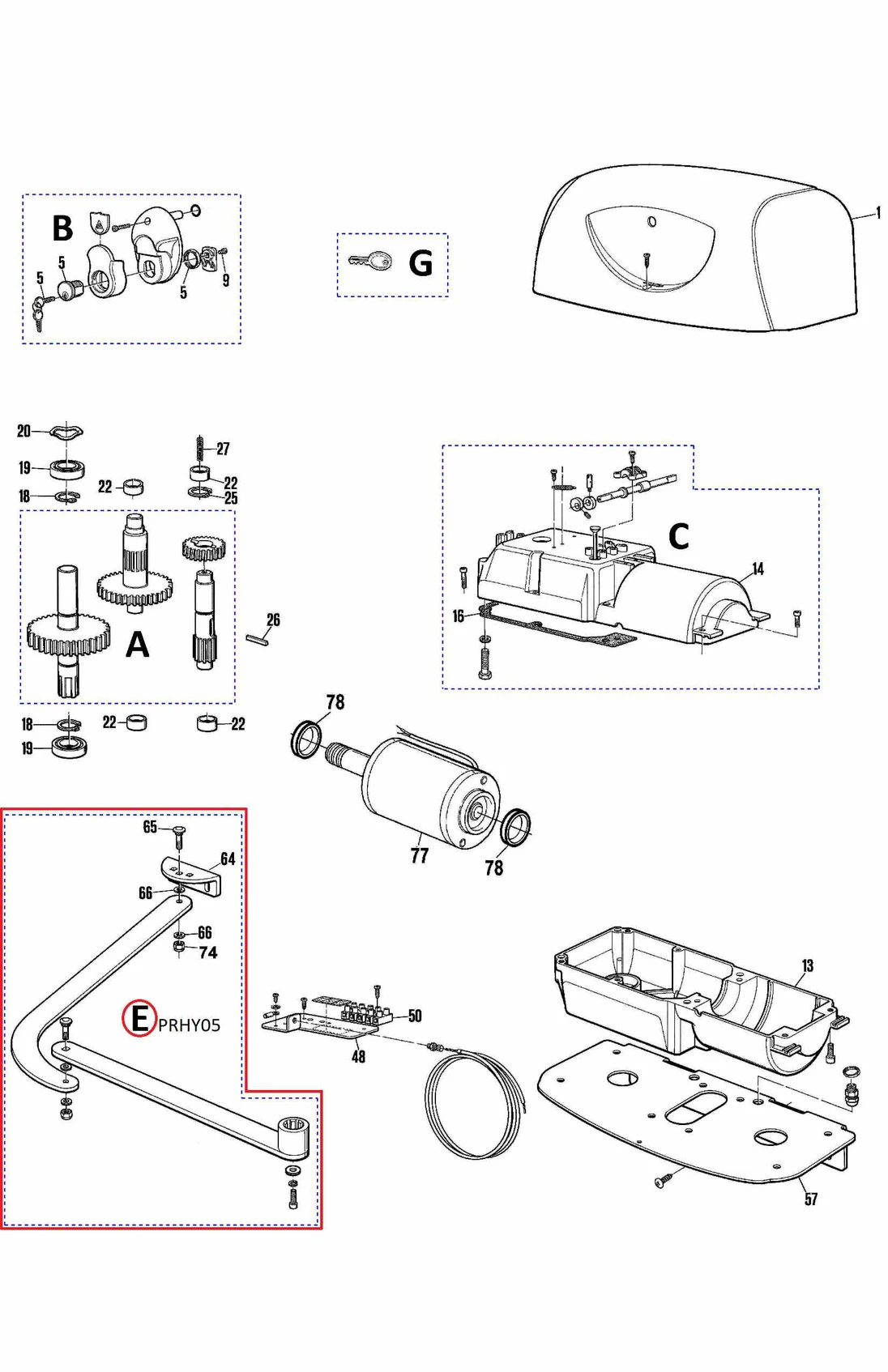 PRHY05 kit ramena spodný aj vrchný diel pre HYPPO