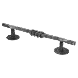 Úchyt kovaný 380 x 74 mm, odsadenie 61 mm, bez úpravy