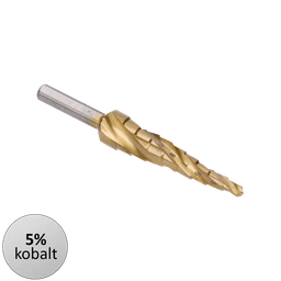 Stupňovitý kužeľový vrták HSS M35 TiN 4-12 mm