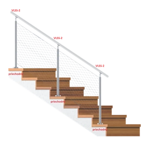 Nerezový stĺp, vrchné kotvenie, pre sieť - slide 1