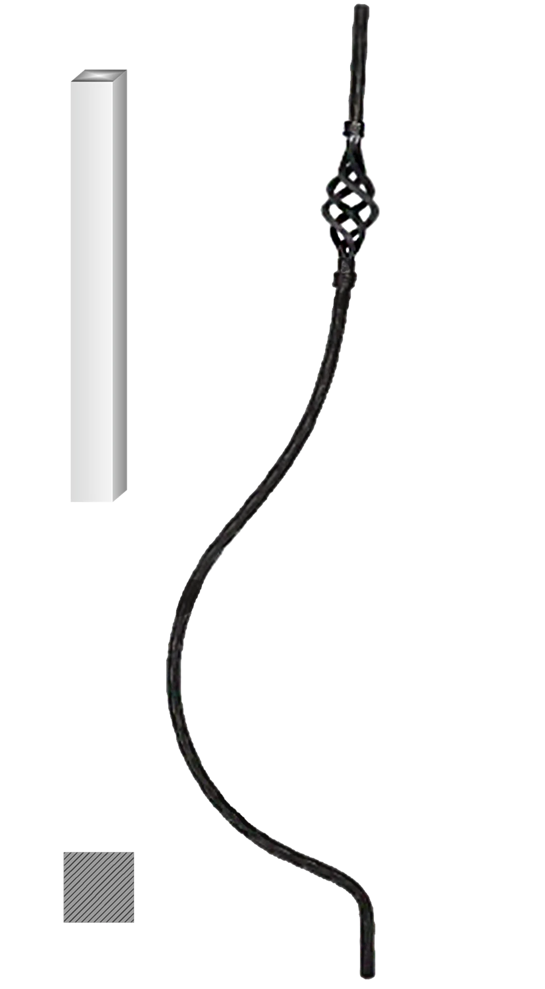 Tyč 12 x 12 mm, 1000 x 220 mm