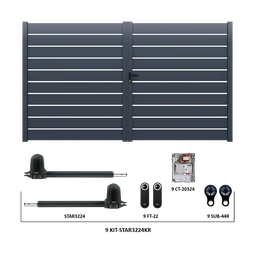 Krídlová brána, hliníková, 4000 x 1803 mm s pohonom STAR3224KR