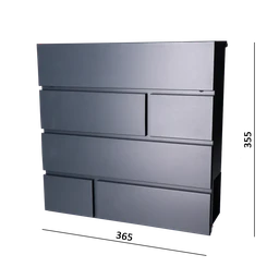 Poštová schránka, max. formát listu A4, RAL 7016