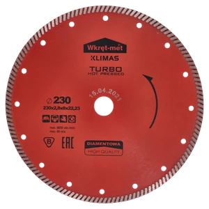 Turbo diamantový kotúč lisovaný za tepla 230 x 2,6 x 22 mm - slide 0
