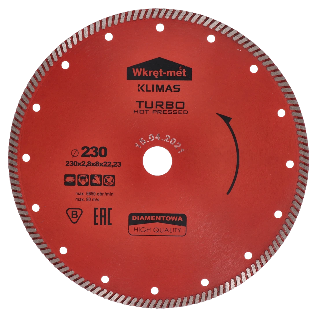 Turbo diamantový kotouč lisovaný za tepla 230 x 2,6 x 22 mm