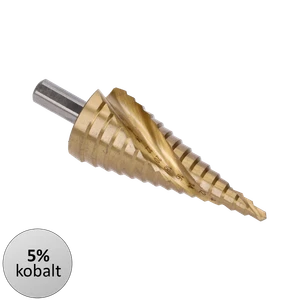 Stupňovitý kužeľový vrták HSS M35 TiN 4-32 mm - slide 0