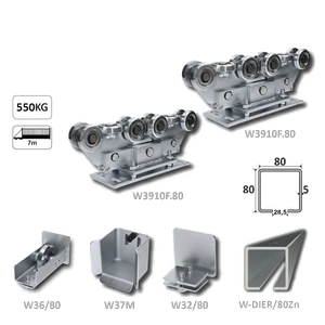 Samonos do 550 kg, dierovaný profil 80 x 80 x 6000 mm, Zn - slide 0