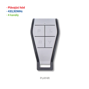 Vysílač 4kanálový, 433MHz, plovoucí kód, černo-šedý - slide 1
