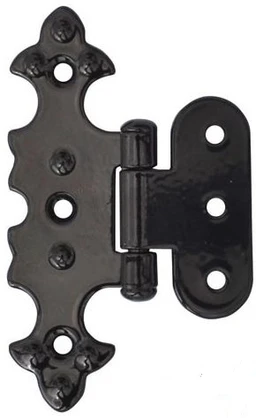 Záves ozdobný, povrch čierny lak, 79 x 50 mm