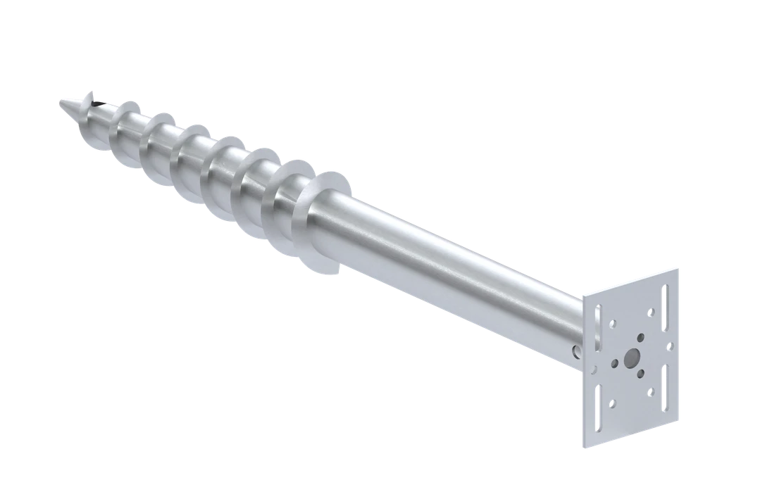 Zemný vrut, stavebná pätka, 190 x 140 mm, žiarový pozink