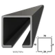 C profil 70 x 70 x 4 x 7000 mm, čierný Fe