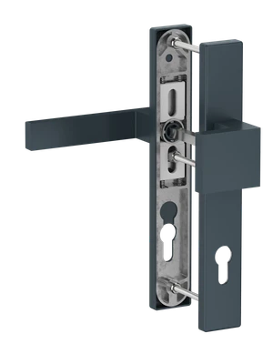 Hliníkový set so štítom kľučka/guľa, RAL 7016 matná - slide 0