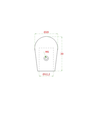 Ukončení ø 20 mm na trubku ø 12 mm, broušená AISI 304 - slide 3