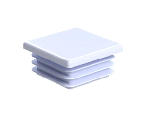 Krytka plastová 50 x 50 x 3 - 5 mm, biela - slide 1