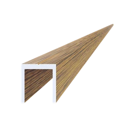 U profil 20,5 x 22 x 6000 mm, hliník, struktura OŘECH