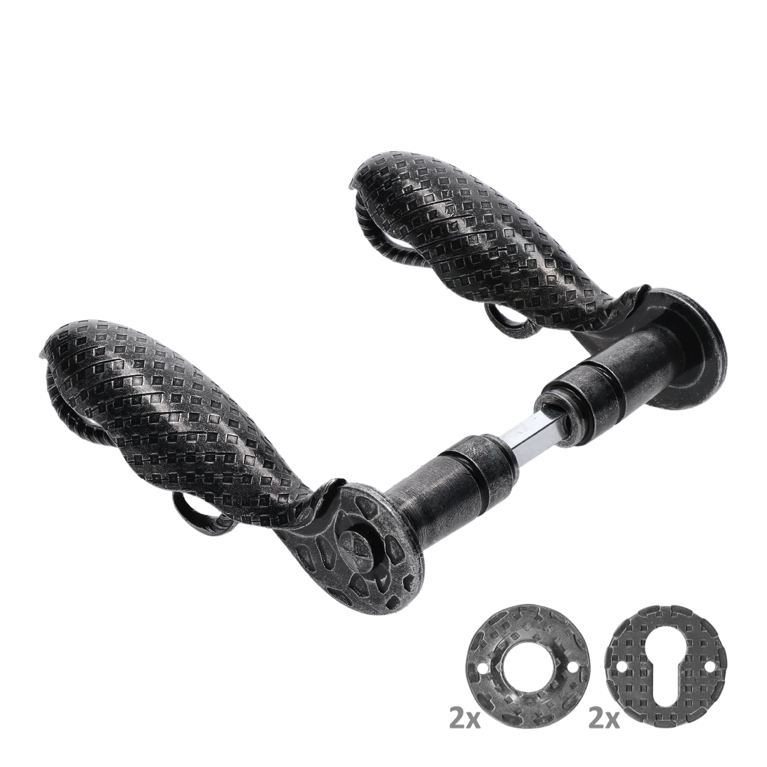 Kľučka 150 x 75 mm, osadenie ø 17,5 mm, čierny zinok