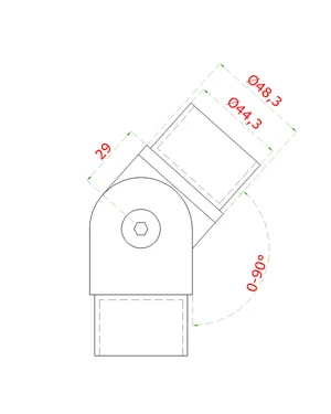 Spojka s kĺbom na trubku ø 48,3 mm, brúsená nerez AISI 304 - slide 1