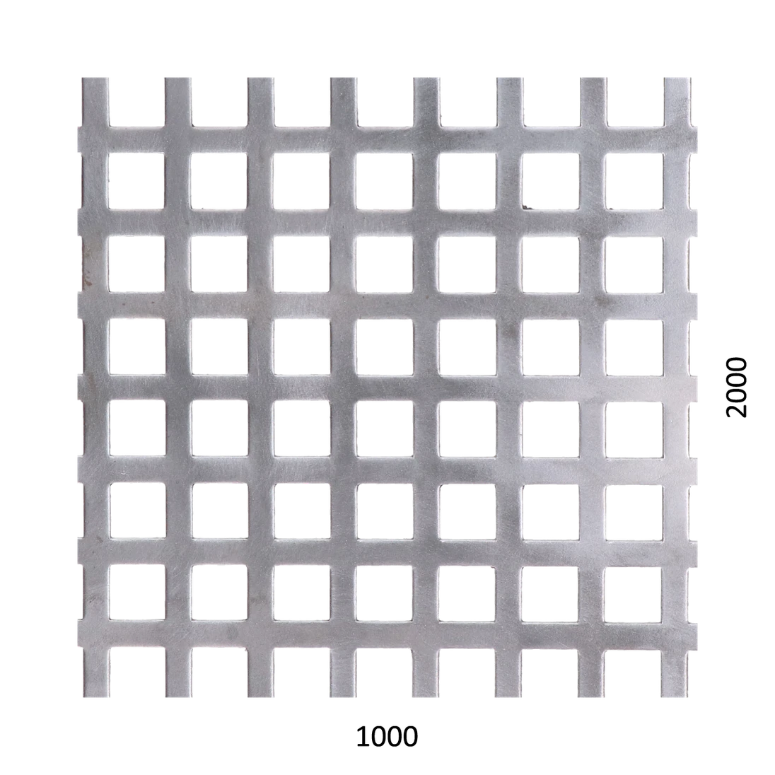 Dierovaný plech Zn t = 1 mm, otvor 10 x 10 mm, rozteč 14 mm
