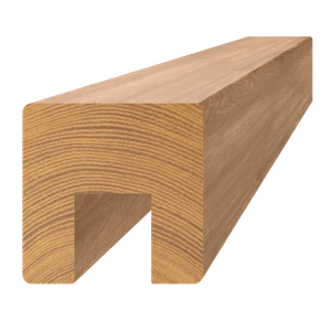 Dřevěný profil (40x40mm/L:3000mm) s drážkou 17x20mm, materiál: dub, broušený povrch bez nátěru, balení: PVC fólie, necinkovaný materiál - slide 0