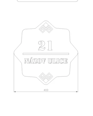 Domové číslo, vzor 004, materiál: hliník - slide 2