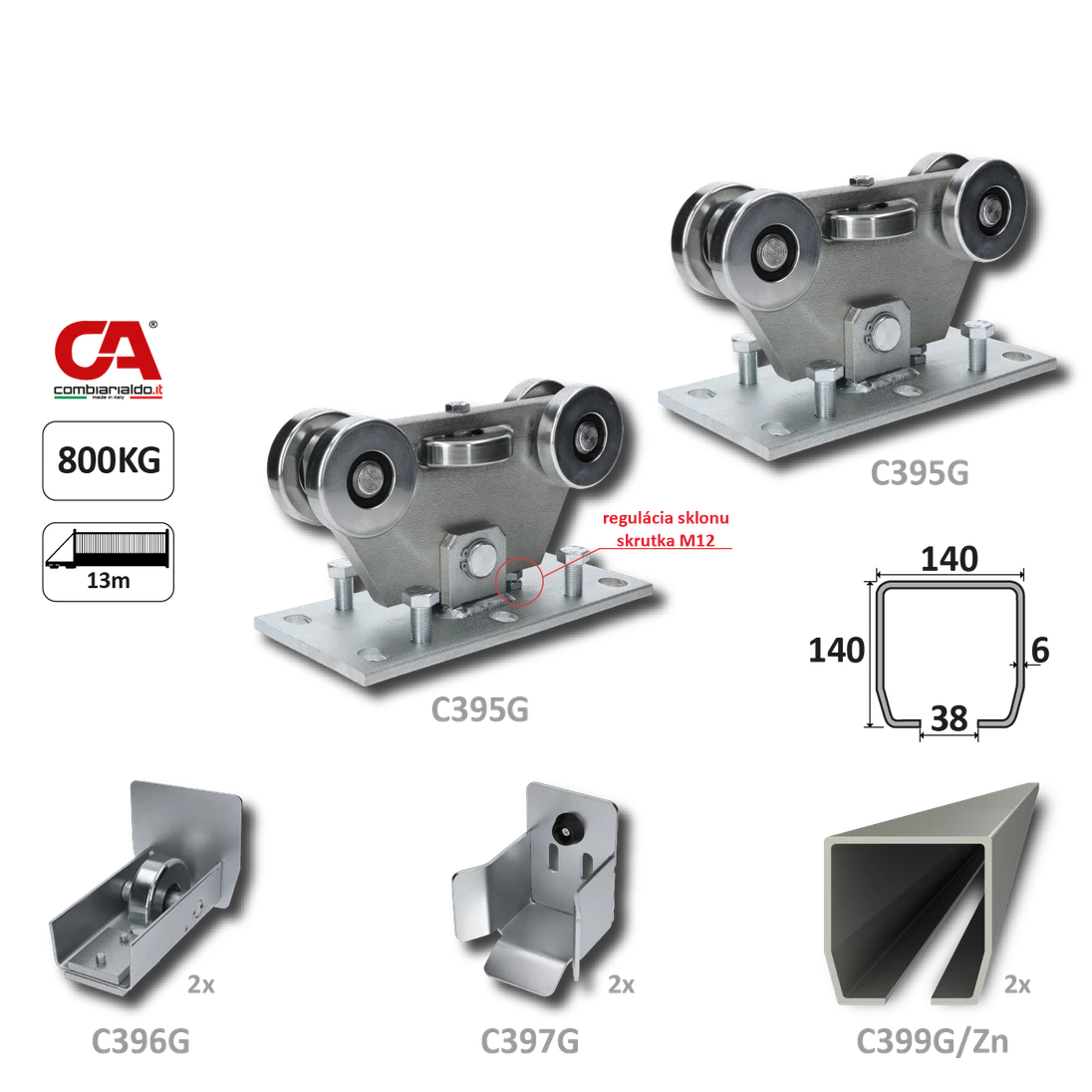 GRANDE samonos do 800 kg/13 m, profil 140 x 140 x 6 mm
