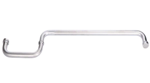 Madlo na dvere, L = 460 mm, sklo 8 - 12 mm, brúsená AISI 304 - slide 0