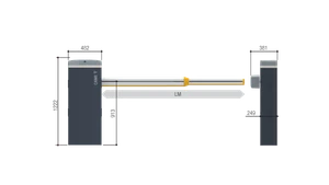 GARD GT8 GGT80AGS závora do 8 m so zabudovaným majákom - slide 1