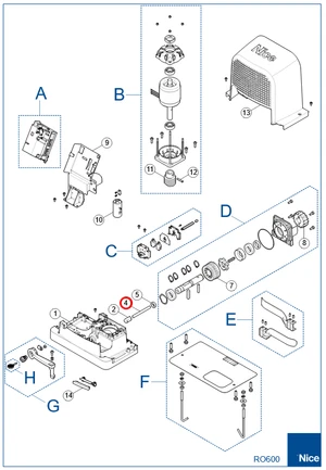 PD2189A0001 Hriadeľ  odblokovacia RO600, RBS - slide 1