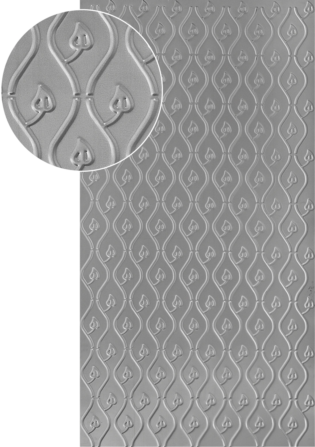 Plech pozinkovaný, 2000 x 1000 x 1,2 mm, 3D vzor listy