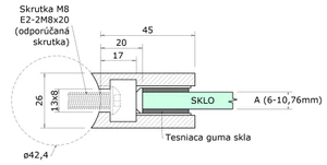 Svorka skla 6 - 10,76 mm na trubku ø 42,4 mm, AISI 316 - slide 3