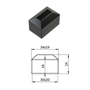 Vonkajšia krytka 20 x 30 mm, plastová PE, čierna - slide 0