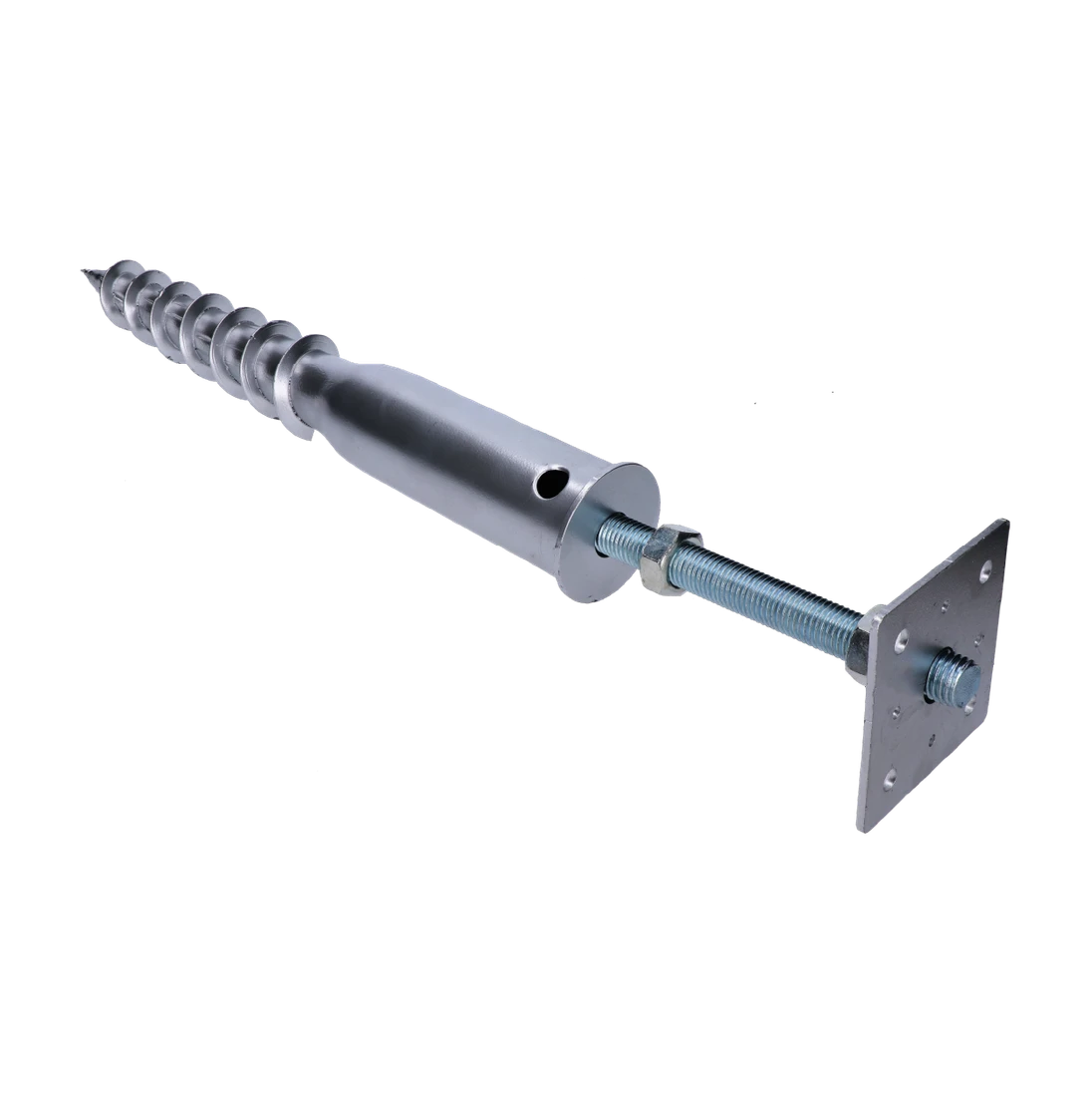 Zemní vrut, patka M24, 110 x 110 mm, žárový pozink