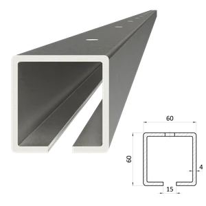 C profil 60 x 60 x 4 x 6000 mm s otvormi, pozinkovaný - slide 0