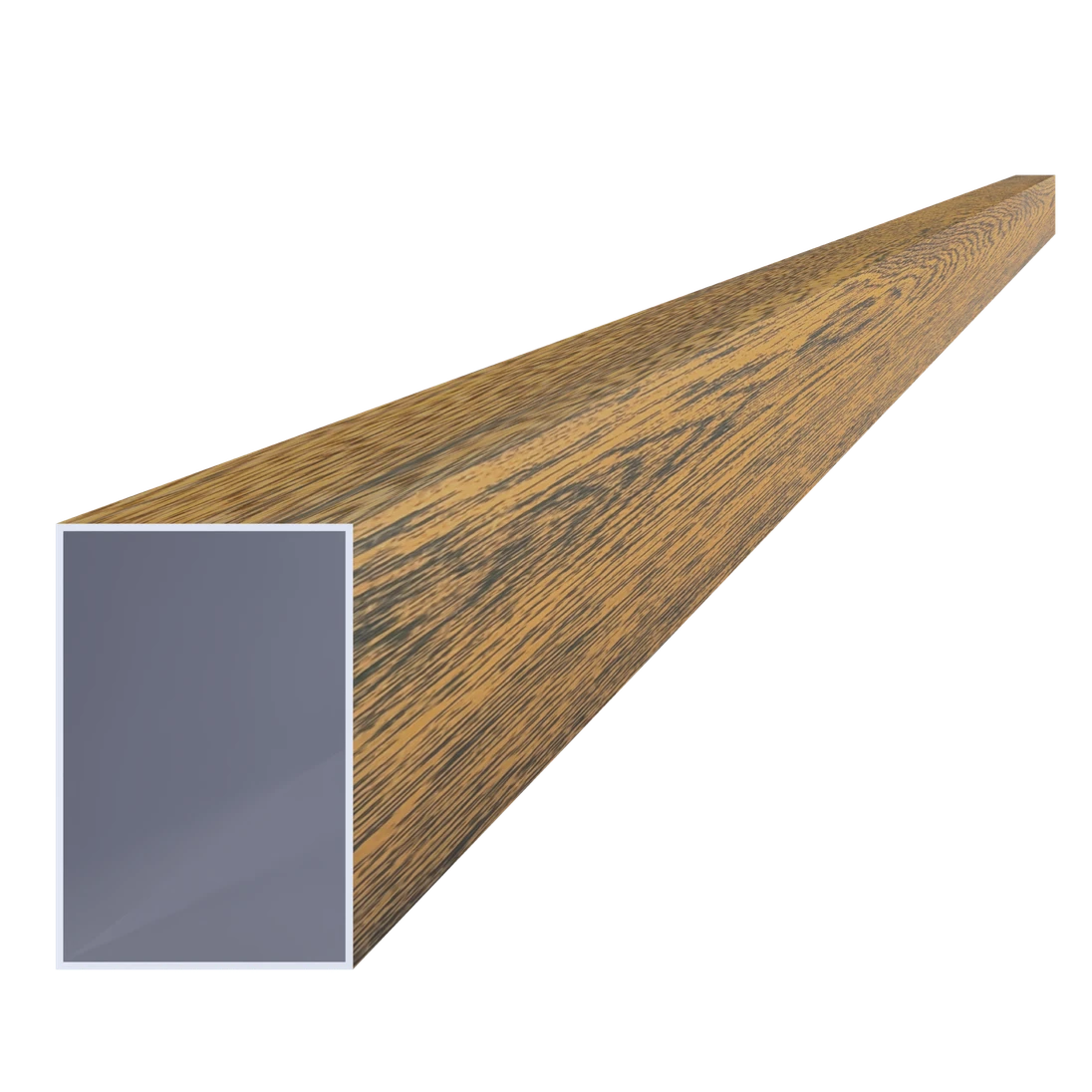 Hliníkový jekl 60 x 40 x 1 x 6000 mm, struktura OŘECH