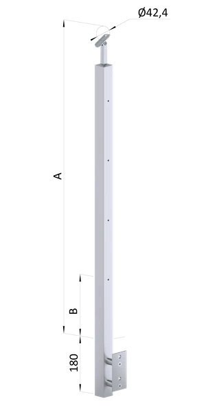 Nerezový sloup, boční kotvení, 4řadový M6, vnitřní - slide 0